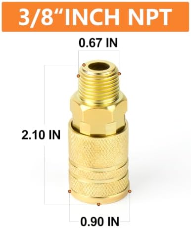 gasher 12pcs 3/8"mnpt brass industrial coupler,1/4 flow quick shown in use