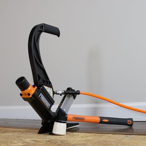 freeman lightweight pneumatic 2-in-1 2" flooring nailer/stapler |, front angle view