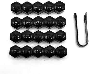 20pcs Lug Nut Covers for 2019-2025 2026 Dodge Ram 1500/2500/3500 Hexagon Wheel Bolt Caps Durable Protective Plastic,Black-17mm