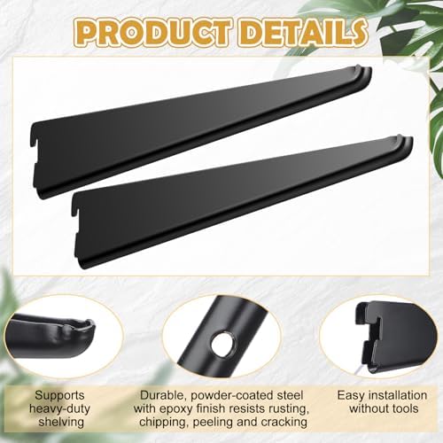 yalikop 10 pack adjustable shelf brackets for double shown in use