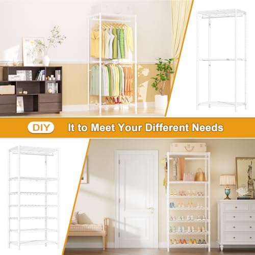 ulif e13 heavy duty clothes rack（with 4 hanger showing dimensions