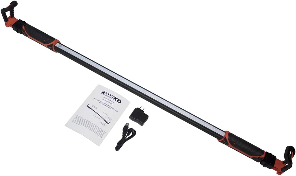 K Tool International 73325XD ISN Underhood Work Light 1600 Lumen Motion Sensor Telescoping 47 to 79 Inch Adjustable Angle Low Profile Aluminum Rechargeable Shop Light