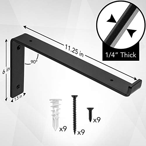 heavy-duty shelf brackets - premium construction grade 1/4", close-up detail