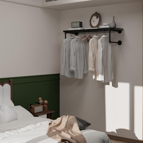 clothes rack 36in, wall mounted garment racks with, close-up detail