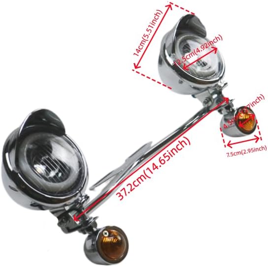 Motorcycle Headlight Spot Fog Light Auxiliary Lamp With Turn Signal Light Bar Mount for Harley Honda Touring Bobber Chopper Custom