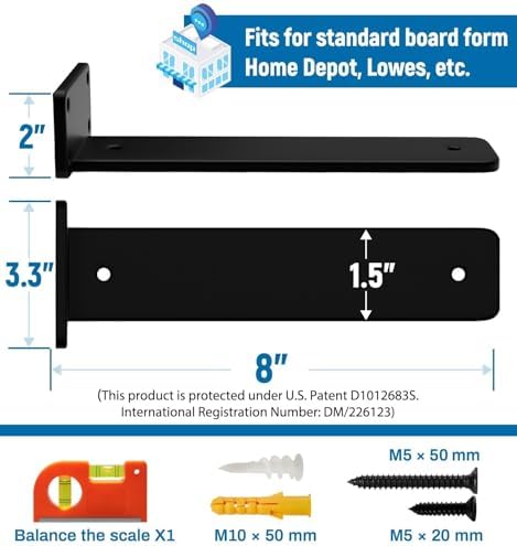 leopo 8 inch 6 pack floating shelf brackets shown in use