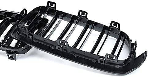 F30 Grill - Front Kidney Grille Black Grill for 2012-2018 BMW 3 Series F30 F31 320i 328i 328d 330e 330i 335i 340i 328i (Gloss Black-Double Slats)