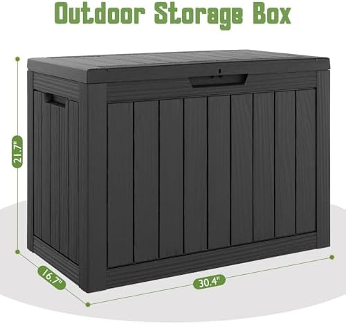 outdoor storage waterproof deck box for patio (45 shown in use