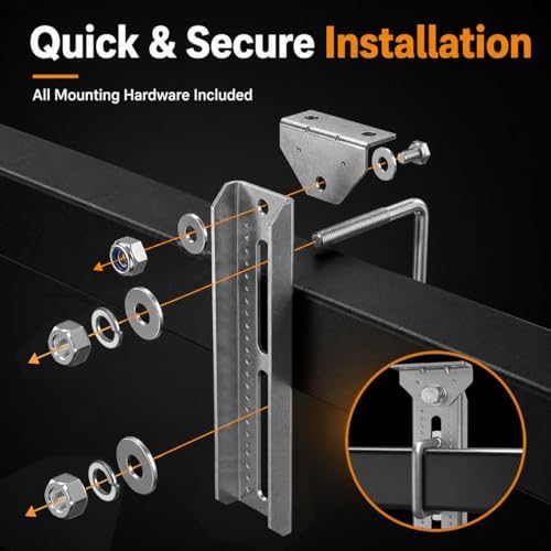 wellmax 10" boat trailer bunk brackets, heavy duty, package contents