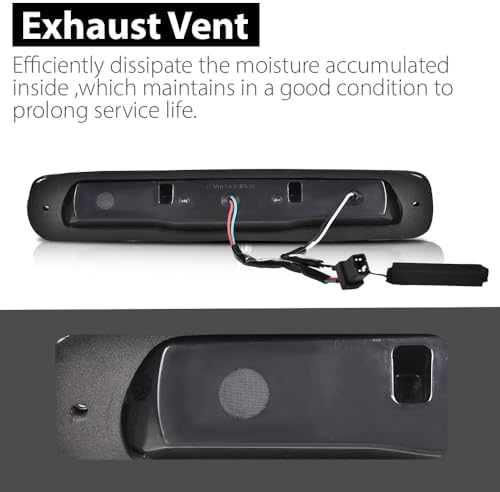 G-PLUS LED Third Brake Light Fit 1999-2007 Chevy Silverado GMC Sierra | High Mount Stop Light Cargo Light,Fit 1999-2007 Silverado/Sierra 1500 2500 3500 HD,Smoke Lens Black Housing,5978318