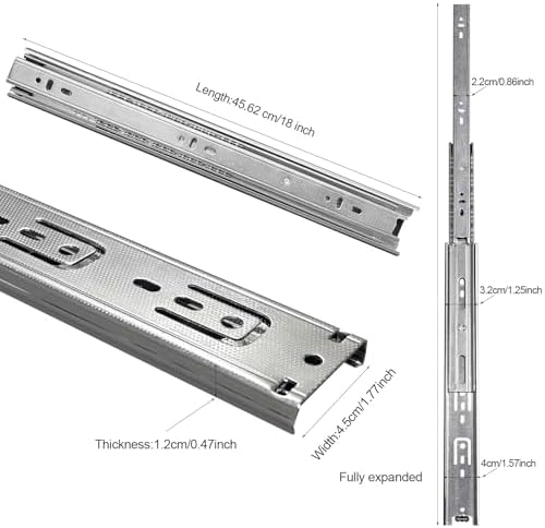 18 inch drawer slides 4 pairs (8pcs) full shown in use