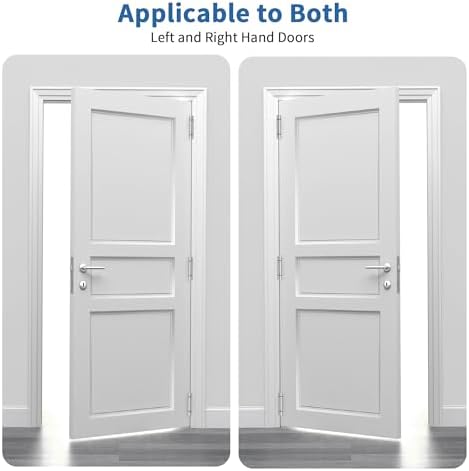 4 inch self closing door hinges, 5/8" radius, front angle view