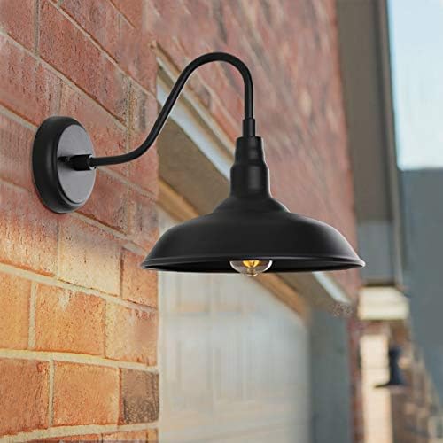 black gooseneck barn light for farmhouse 10 inch, close-up detail