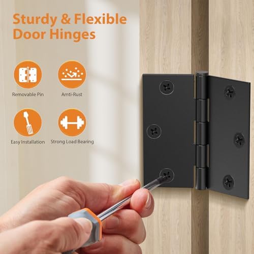 black door hinges - 30 pack mate black, package contents