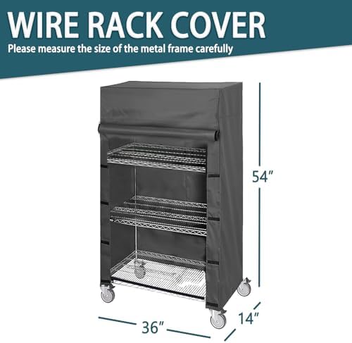 waterproof shelving & rack cover, fits 36"x14"x 54", close-up detail
