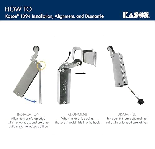 kason 1094 sureclose hydraulic door closer and hook on a desk or shelf