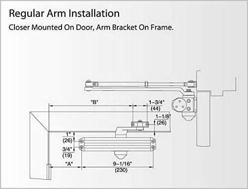 clg hardware medium/heavy duty commercial door closer with, front angle view