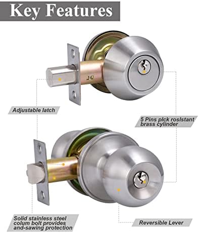 lanwandeng 2 sets all keyed same entry door, close-up detail