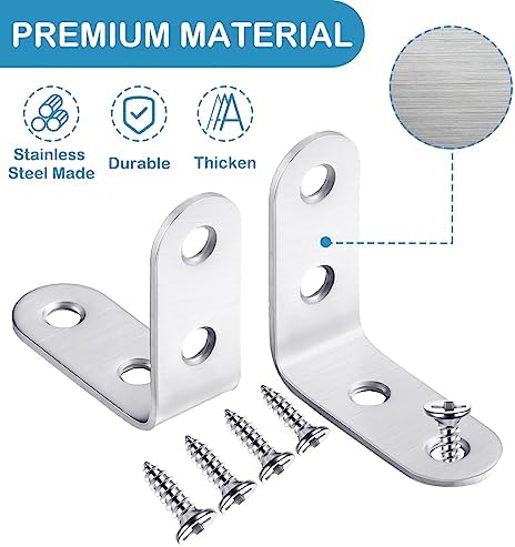pelopy 100 pcs l bracket stainless steel 90, close-up detail