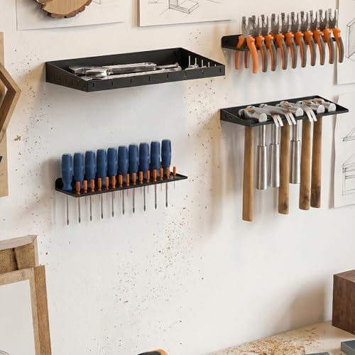 wall mount screwdriver organizer, plier organizer, hammer rack shown in use