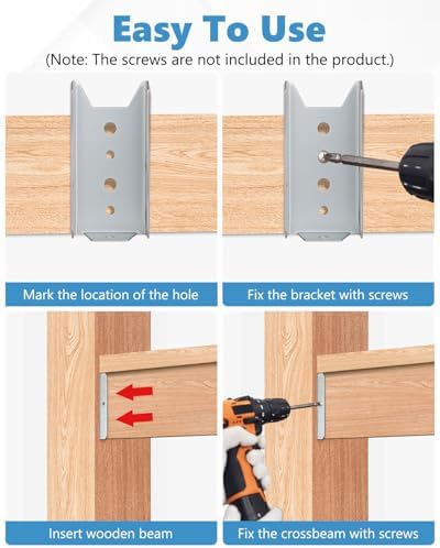 2x4 fence brackets for wood rail, 18 gauge, package contents