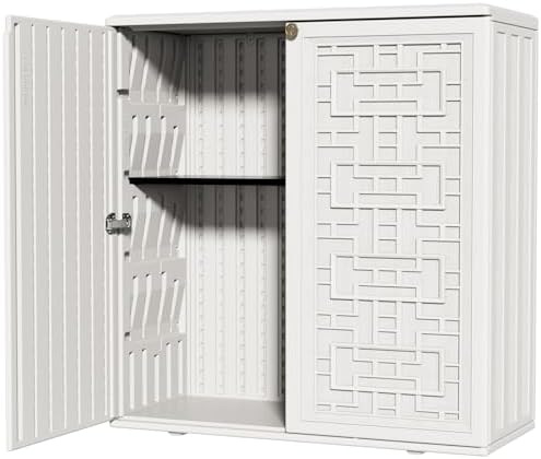 zzm hdpe outdoor storage shed, outdoor plastic storage, front angle view