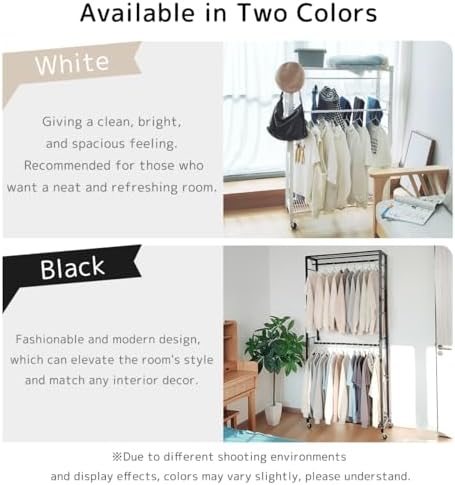 lumizone folding clothing rack with wheels expandable black, front angle view