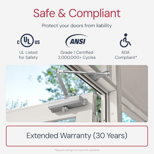 lawrence medium/heavy duty door closer commercial grade 1, side view