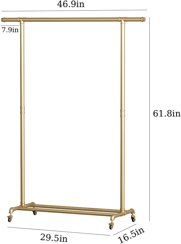industrial pipe clothing rack, heavy duty metal clothes, package contents