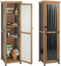 tall outdoor storage cabinet, weatherproof wooden garden potting, main product view