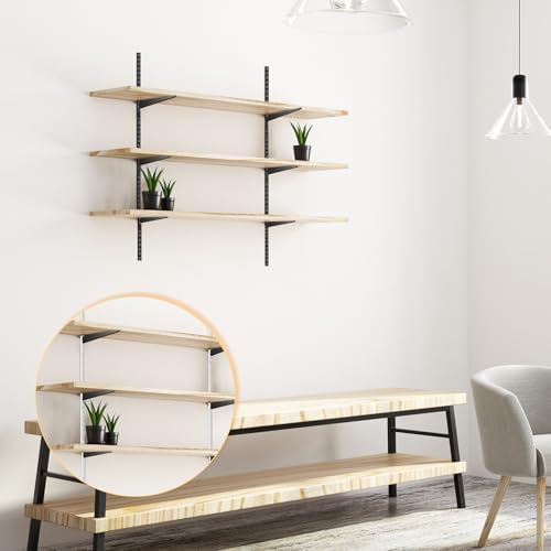 yalikop 10 pack adjustable shelf brackets for double, side view