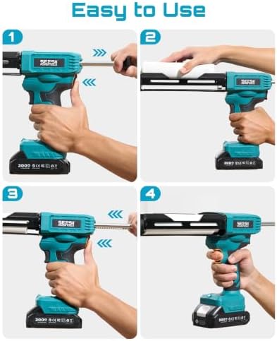 seesii electric dual cartridge epoxy gun 400ml (1:1), front angle view