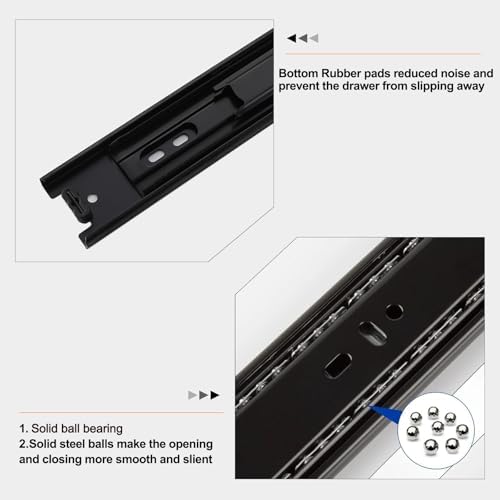 18 inch drawer slides 6 pairs (12pcs) full, close-up detail