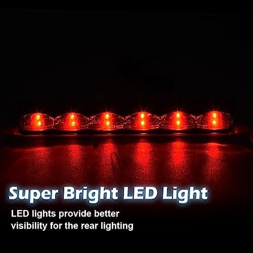 PIT66 LED 3rd Third Brake Light, Compatible with Truck Cap Topper Leer Are Century LED Recessed 3rd Brake Light Lamp Red Lens Chrome Housing | Truck Cap Topper Compatible with Leer Are Century LED Recessed 3rd Brake Light Lamp Red Lens Chrome Housing
