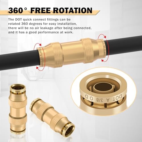 cheemuii 23pcs brass dot air line fittings kit, close-up detail