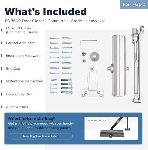 commercial door closer – heavy duty grade 1, package contents