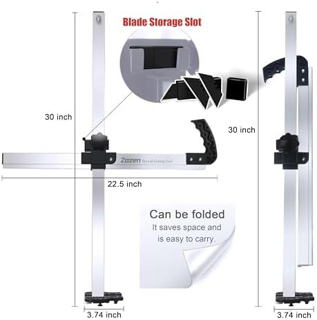 zozen foldable drywall cutting tool, aluminum body, with10pc, side view