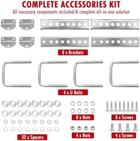 10"/12" boat trailer bunk brackets kit | swivel, side view
