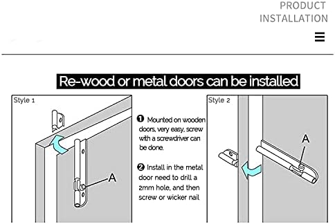 barrel bolt door latch with padlock hole, thickened, front angle view