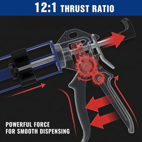 workpro 200ml dual cartridge epoxy gun, heavy duty on a desk or shelf