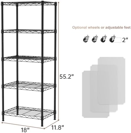singaye small wire 5 adjustable shelves pantry metal, close-up detail