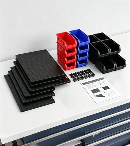 wall mounted storage organizer bins with rack, nuts on a desk or shelf