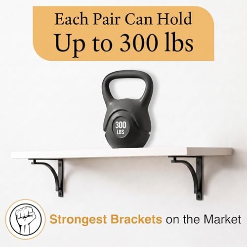 classic black heavy duty shelf brackets 10 inch, package contents