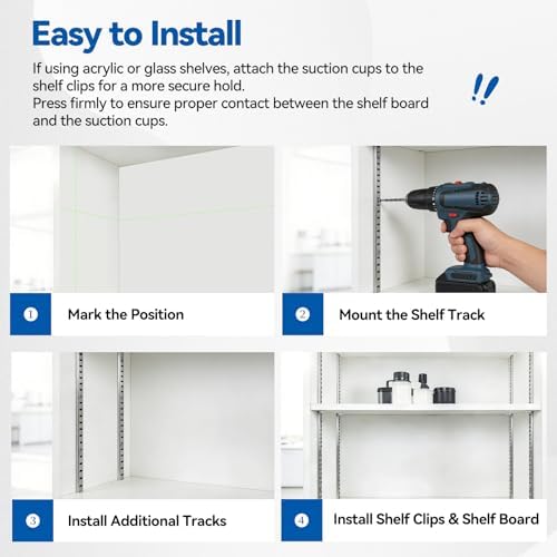 adjustable shelf bracket 40 inch 8 pack wall, front angle view