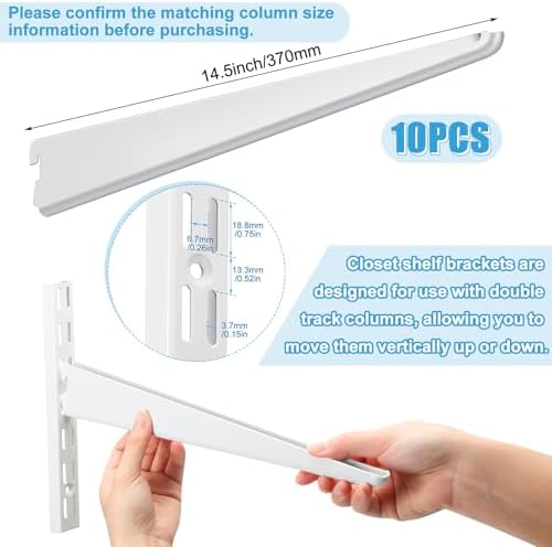 yalikop 10 pack adjustable shelf brackets for double shown in use