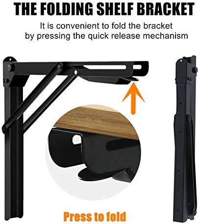 walmann 24" folding shelf brackets, collapsible brackets for, side view