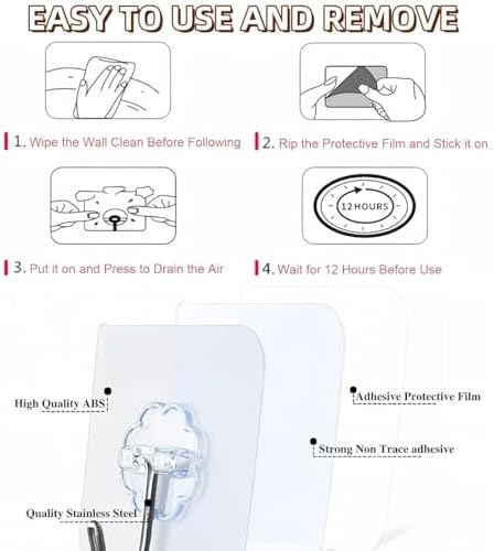 ddmy 100 pack heavy duty self adhesive hooks, package contents