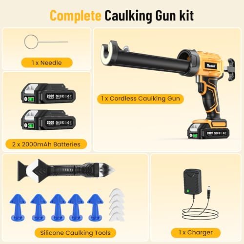 electric caulking gun, cordless caulk gun with 2x, view 9