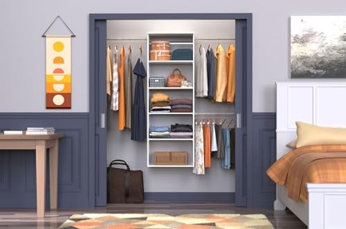closetmaid suitesymphony hanging closet kit includes (1) tower showing dimensions