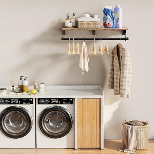luxspire 28.7" wall mount clothes rack with wood, package contents